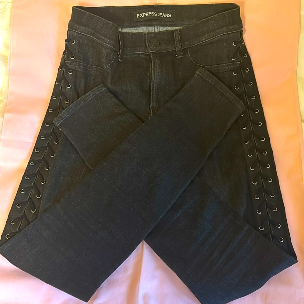 Express jeans/legg high rise